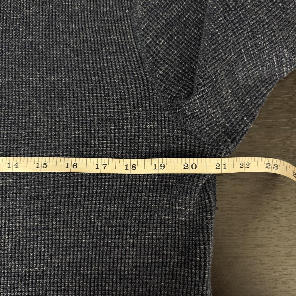 Wallace & Barnes J Crew Sweater Mens XL Waffle Knit Cotton Thermal Crewneck Blue - Picture 8 of 10